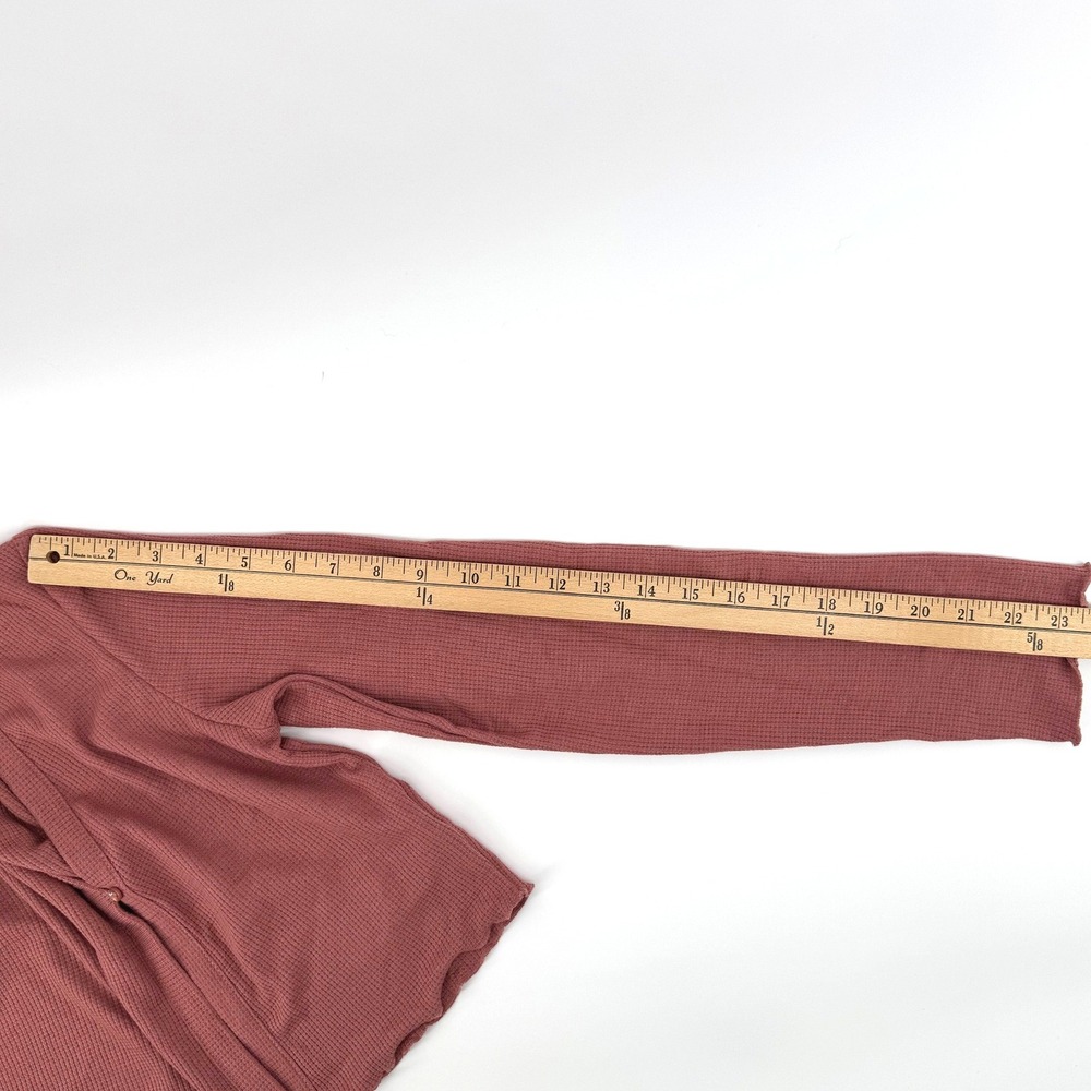 2000s NA-KD Waffle Knit Top Women M Rose Cropped Cardigan Coquette Cottagecore - Picture 9 of 9